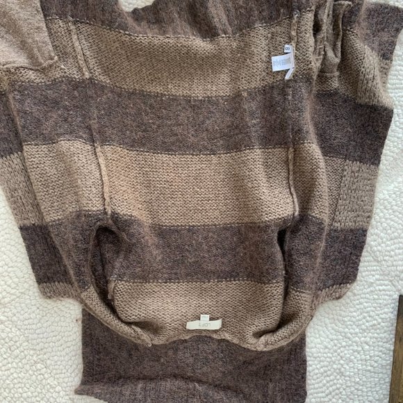 LOFT Cabana Stripe Long Sleeve Sweater Cardigan with High Collar - Picture 10 of 14